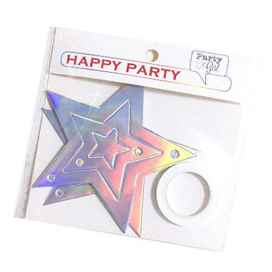 Shiny Stars Bunting #11 COLORFUL SILVER