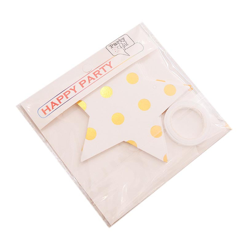 Shiny Stars Bunting #1 GOLD DOTS