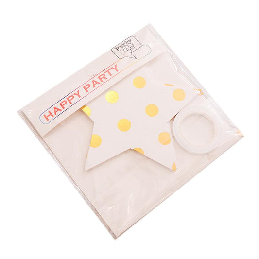 Shiny Stars Bunting #1 GOLD DOTS