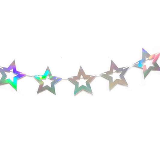 Shiny Stars Bunting #3 COLORFUL SILVER