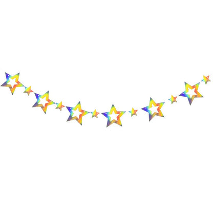 Shiny Stars Bunting #7 COLORFUL SILVER