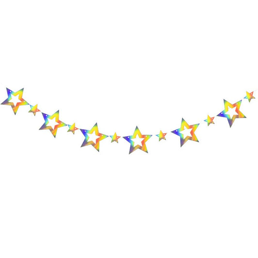 Shiny Stars Bunting #7 COLORFUL SILVER