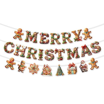 Merry Christmas Banner & Bunting 2Pcs
