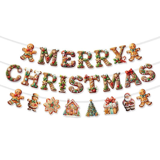 Merry Christmas Banner & Bunting 2Pcs