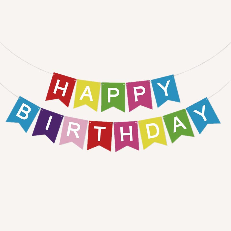 Happy Birthday Bunting 16x20cm Letter Birthday Banner Decorations