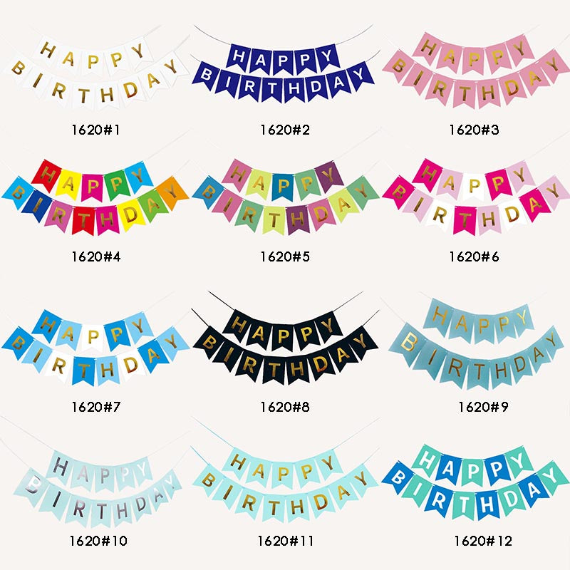 Happy Birthday Bunting 16x20cm Letter Birthday Banner Decorations