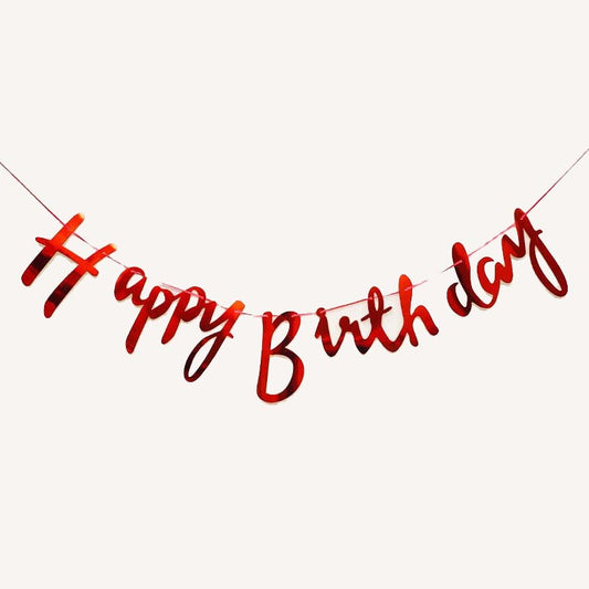 Happy Birthday Bunting #11 RED Color Letter Birthday Banner Decorations