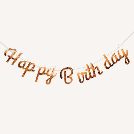 Happy Birthday Bunting #13 BRONZE Color Letter Birthday Banner Decorations
