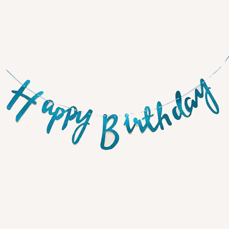Happy Birthday Bunting #14 BLUE Color Letter Birthday Banner Decorations