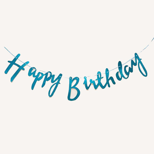 Happy Birthday Bunting #14 BLUE Color Letter Birthday Banner Decorations