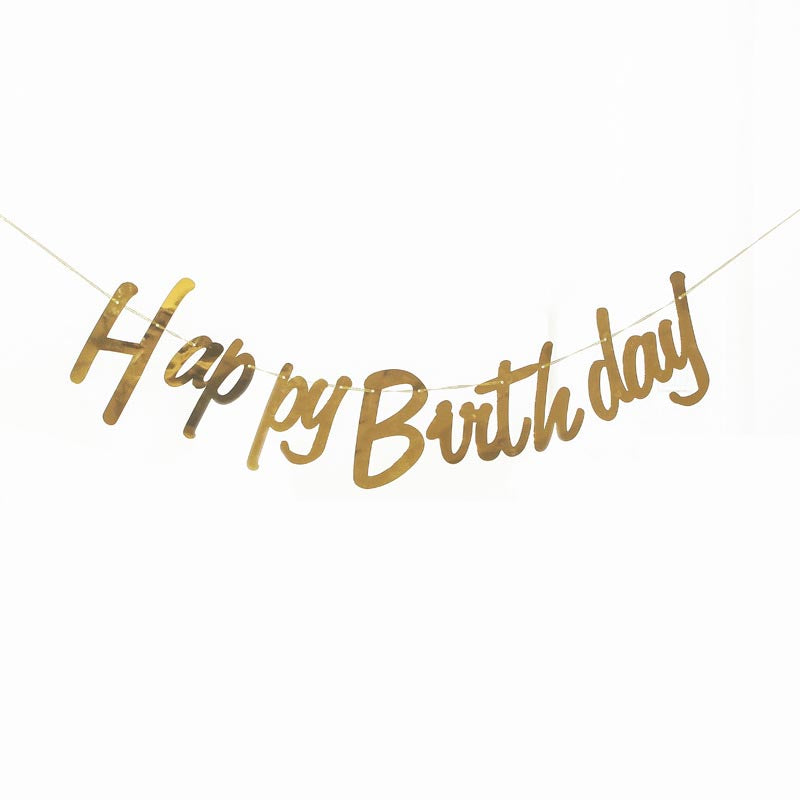 Happy Birthday Bunting #29 GOLD Color Letter Birthday Banner Decorations