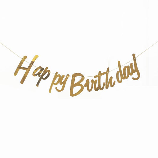 Happy Birthday Bunting #29 GOLD Color Letter Birthday Banner Decorations