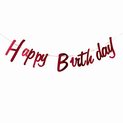 Happy Birthday Bunting #33 RED Color Letter Birthday Banner Decorations