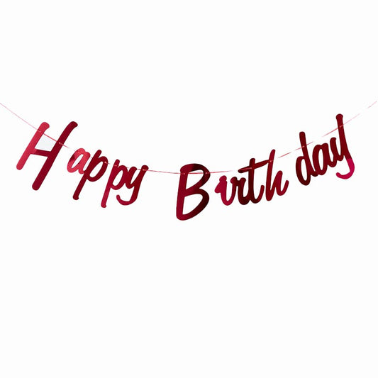 Happy Birthday Bunting #33 RED Color Letter Birthday Banner Decorations