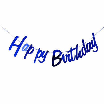 Happy Birthday Bunting #34 BLUE Color Letter Birthday Banner Decorations