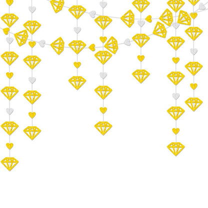 2D Diamond Hanging Decorations 4M  GOLD