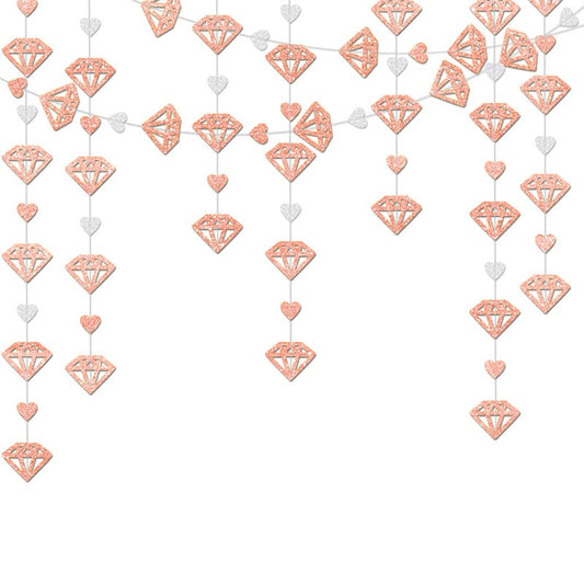2D Diamond Hanging Decorations 4M  ROSE GOLD