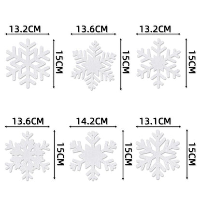 2D Hanging Snowflake Decorations 24Pcs