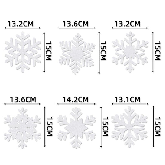2D Hanging Snowflake Decorations 24Pcs