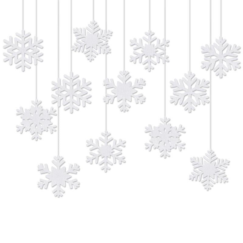 2D Hanging Snowflake Decorations 24Pcs