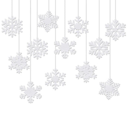 2D Hanging Snowflake Decorations 24Pcs