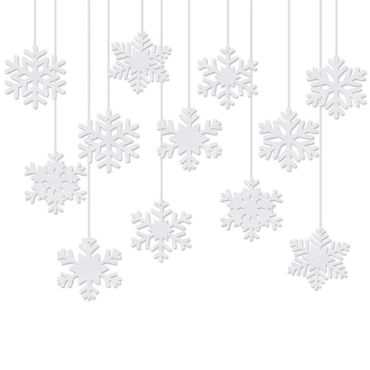 2D Hanging Snowflake Decorations 24Pcs