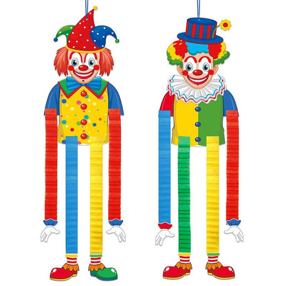 Carnival Clown Hanging Decorations 2Pcs