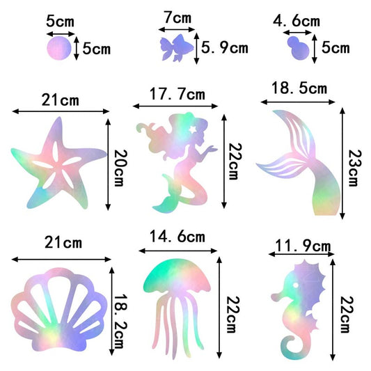 Mermaid Starfish Jellyfish Hanging 12Pcs