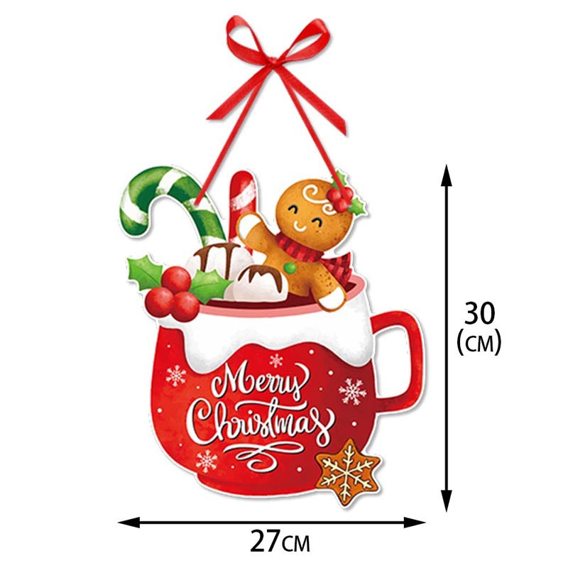 Christmas Door Paper Hanging Decoration Cards A 2Pcs (Choose Your Own)