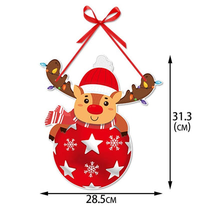 Christmas Door Paper Hanging Decoration Cards A 2Pcs (Choose Your Own)