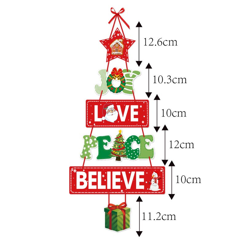 Christmas Door Paper Hanging Decoration Cards B 2Pcs (Choose Your Own)