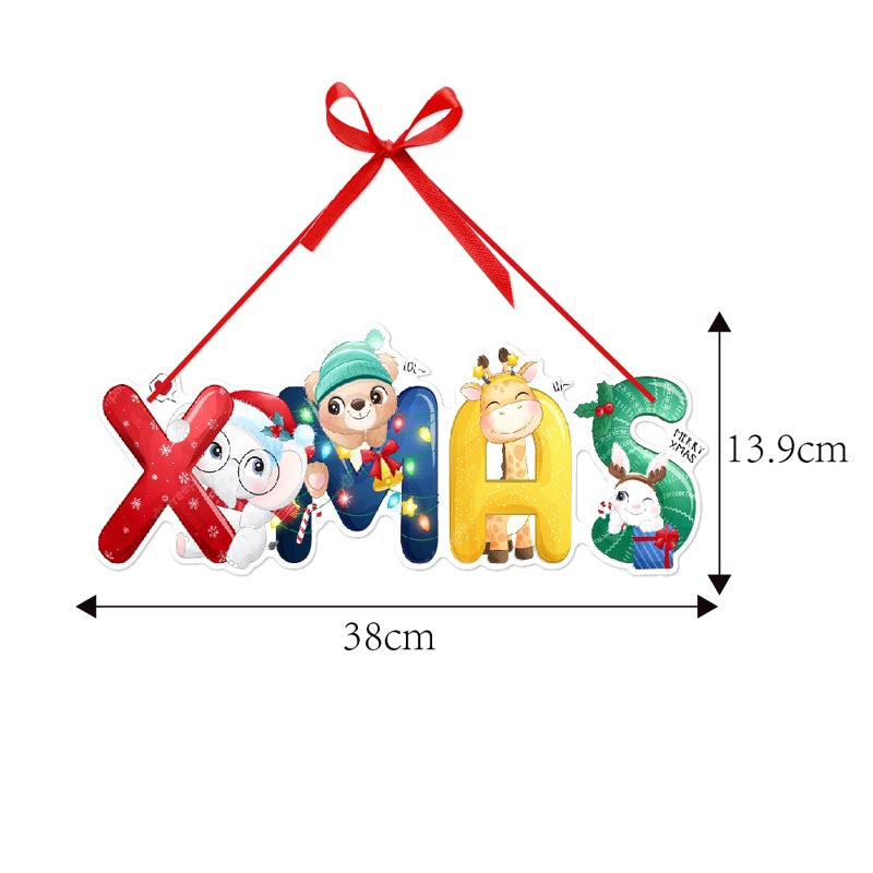 Christmas Door Paper Hanging Decoration Cards B 2Pcs (Choose Your Own)