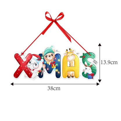 Christmas Door Paper Hanging Decoration Cards B 2Pcs (Choose Your Own)