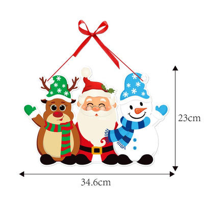Christmas Door Paper Hanging Decoration Cards B 2Pcs (Choose Your Own)
