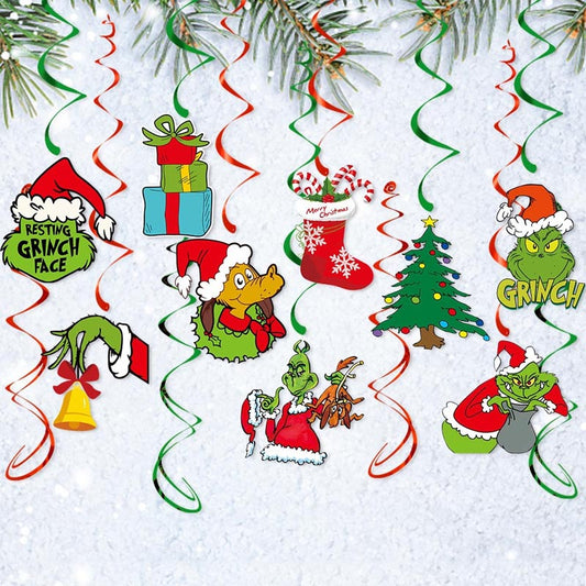 Christmas Hanging Swirl Decorations 13Pcs