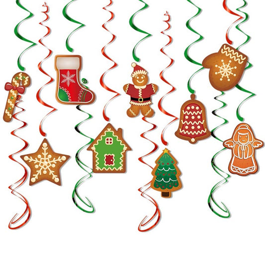 Christmas Hanging 2D Swirl Decorations 2 Sets (Choose Your Own)
