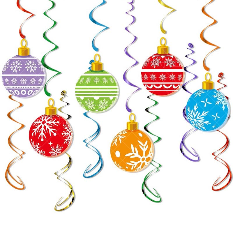 Christmas Hanging 2D Swirl Decorations 2 Sets (Choose Your Own)