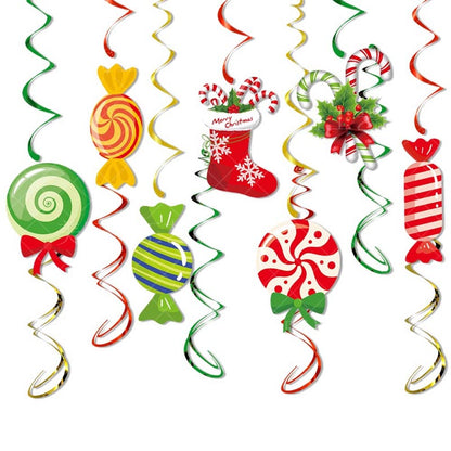 Christmas Hanging 2D Swirl Decorations 2 Sets (Choose Your Own)