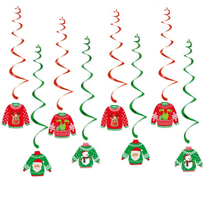 Christmas Hanging 2D Swirl Decorations 2 Sets (Choose Your Own)
