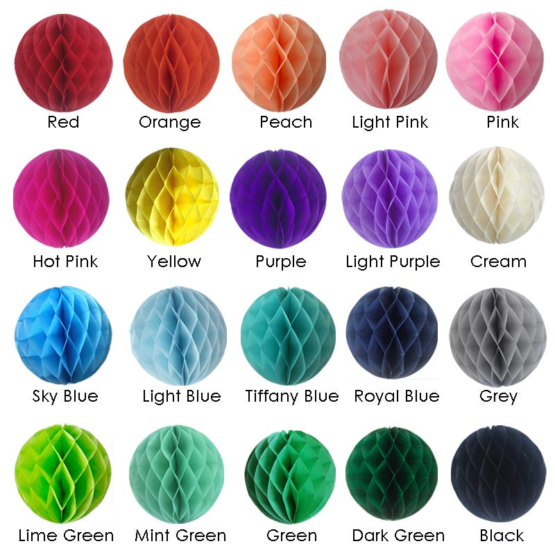 Honeycomb Balls 4"/6"/8"/10"/12" (Choose Your Own)