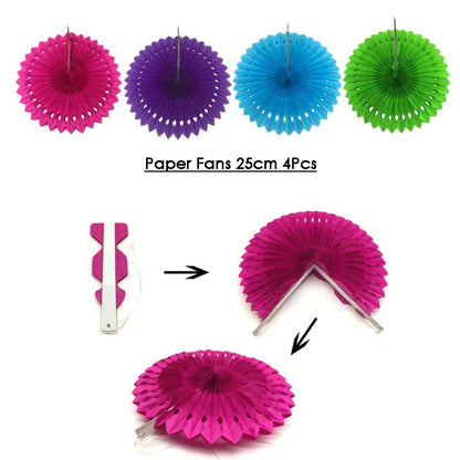 Paper Fans Decoration Set 20Pcs  MULTICOLORS