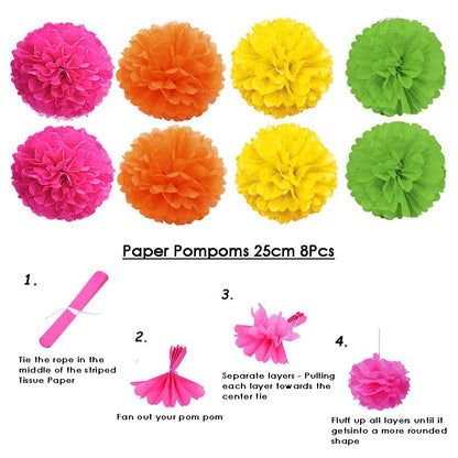 Paper Fans Decoration Set 20Pcs  MULTICOLORS