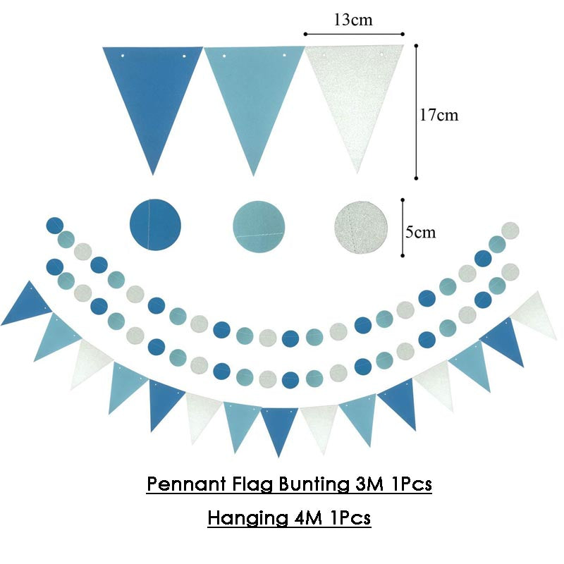 Paper Fans Decoration Set 20Pcs  BLUE