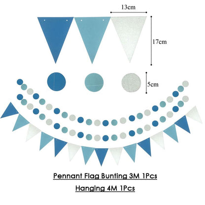 Paper Fans Decoration Set 20Pcs  BLUE