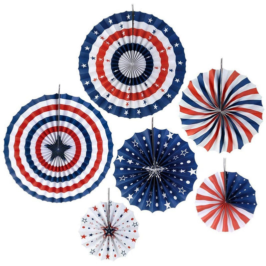 Paper Fans Decoration 6Pcs/Pack USA