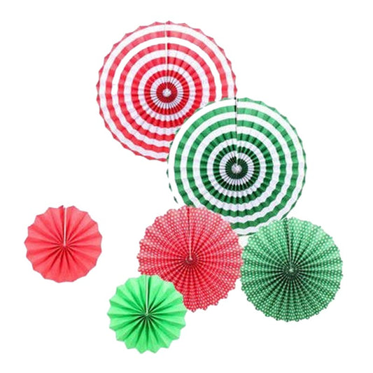 Paper Fans Decoration 6Pcs/Pack CHRISTMAS
