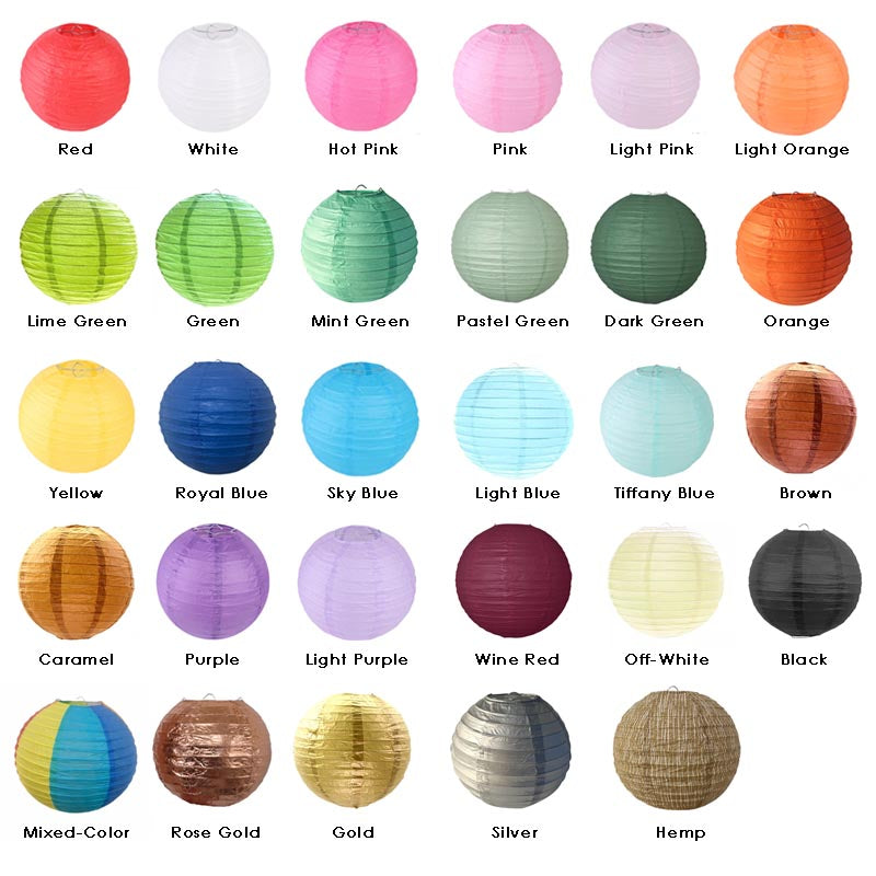 Paper lanterns 10Pcs 8"/10"/12"  (Choose Your Own)