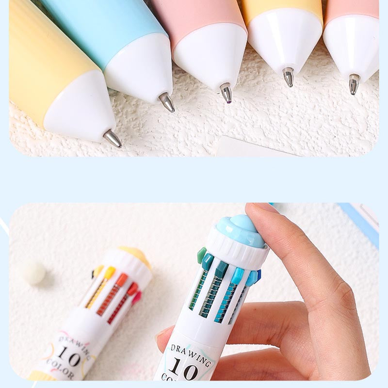 0.8mm Colorful 10-in-1 Drawing Ballpoint Pen 60/120 Colors
