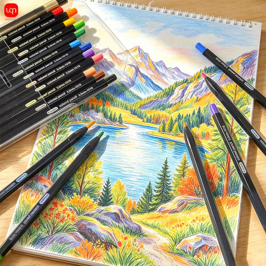 Erasable Colored Pencils Set 12 Colors 3.0mm Pencil Lead (No need to sharpen the pen)