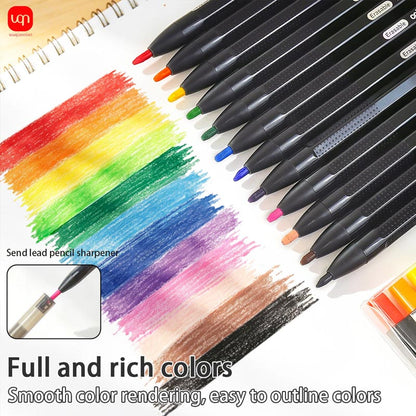 Erasable Colored Pencils Set 12 Colors 3.0mm Pencil Lead (No need to sharpen the pen)